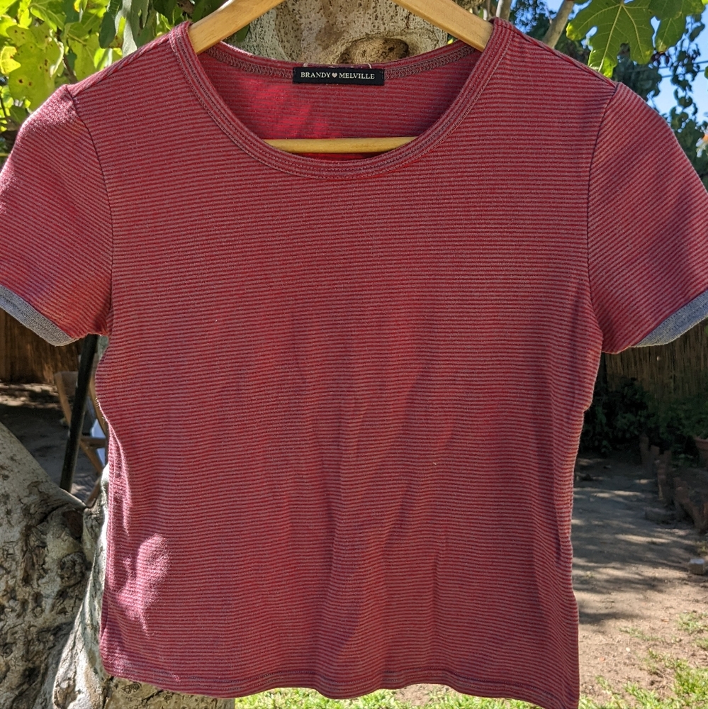 Brandy Melville Cropped Tee, Size S